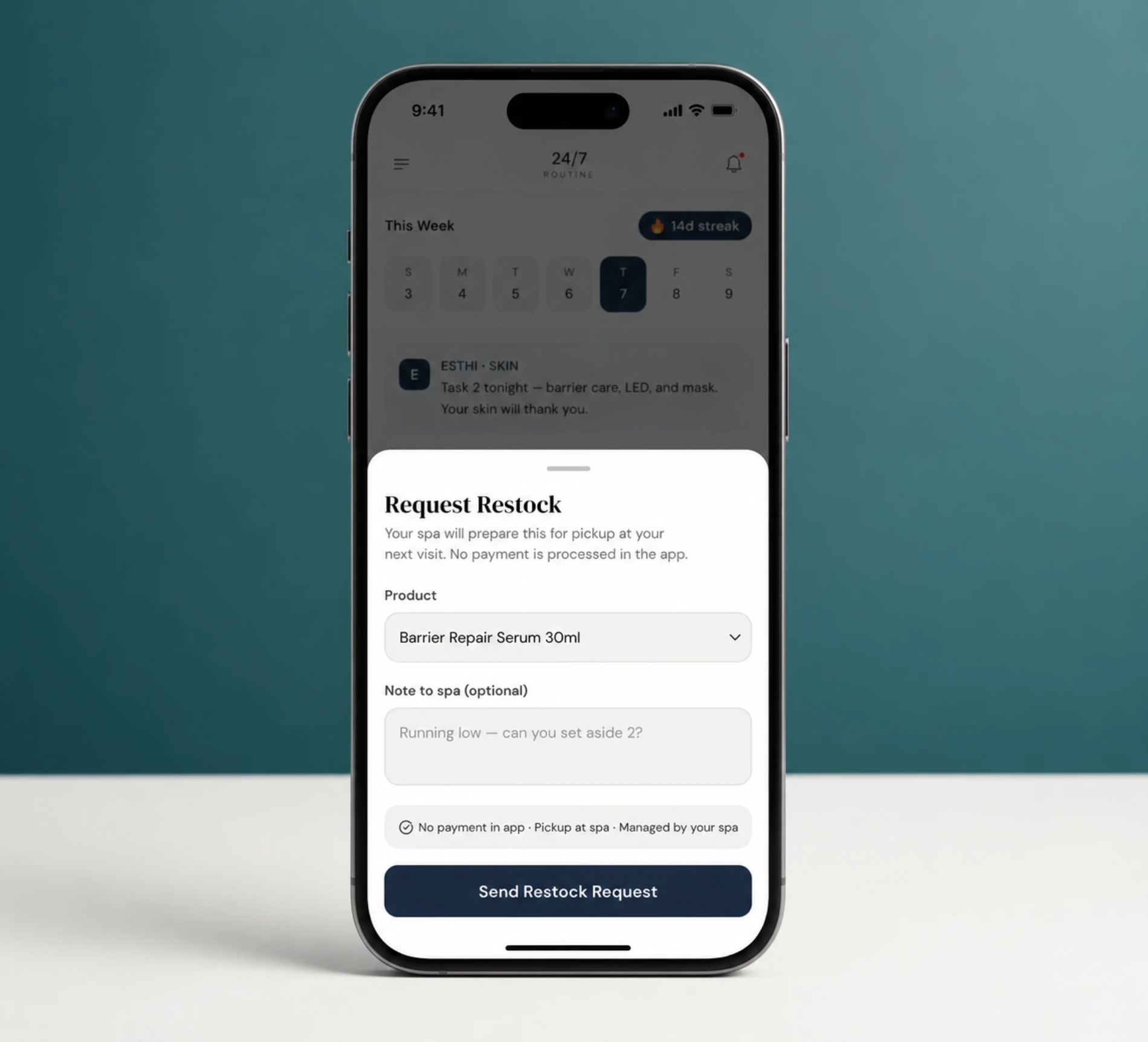 restock request 247 routine app