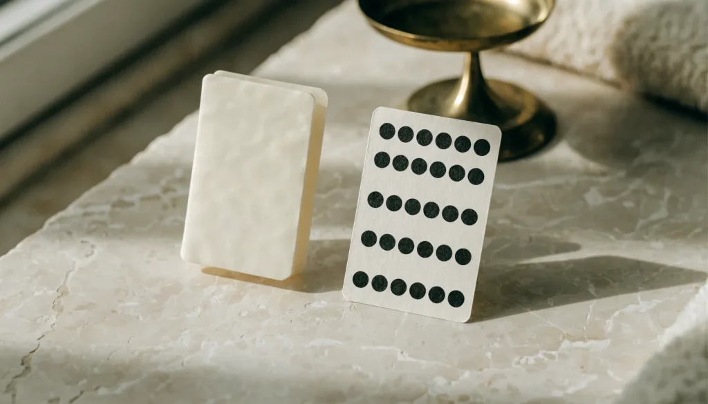 Membership card and punch-style loyalty card side by side on a stone surface